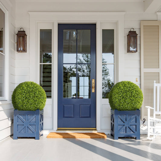 2 Pieces 20 Inches Artificial Sun-Protective Topiary Spheres for Patio Garden Front Door Balcony Backyard-M Faux Plants Green at Gallery Canada