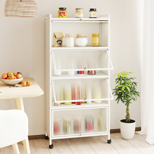 5-Tier Kitchen Pantry Storage Cabinet, White Sideboards Cabinets & Buffets White at Gallery Canada