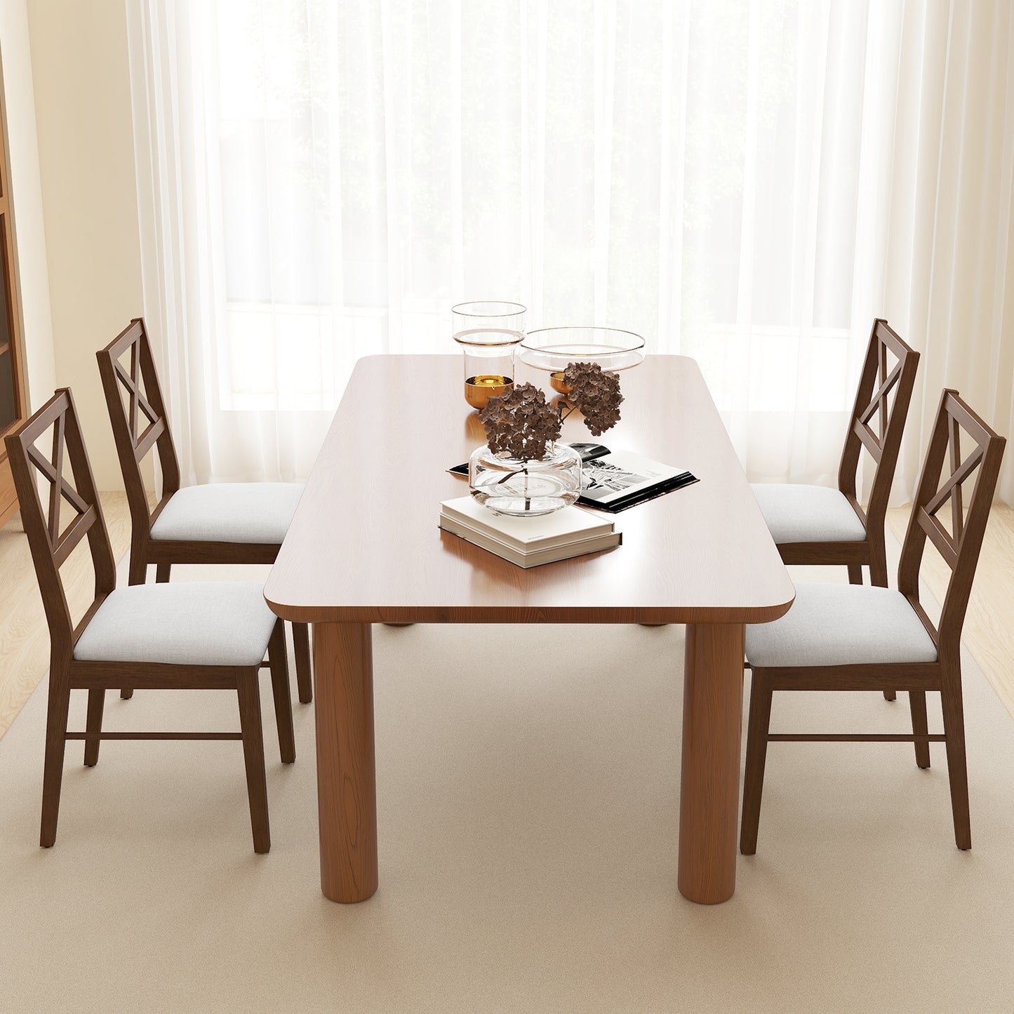 Upholstered Side Dining Chairs, Set of 2, Brown Dining Chairs at Gallery Canada