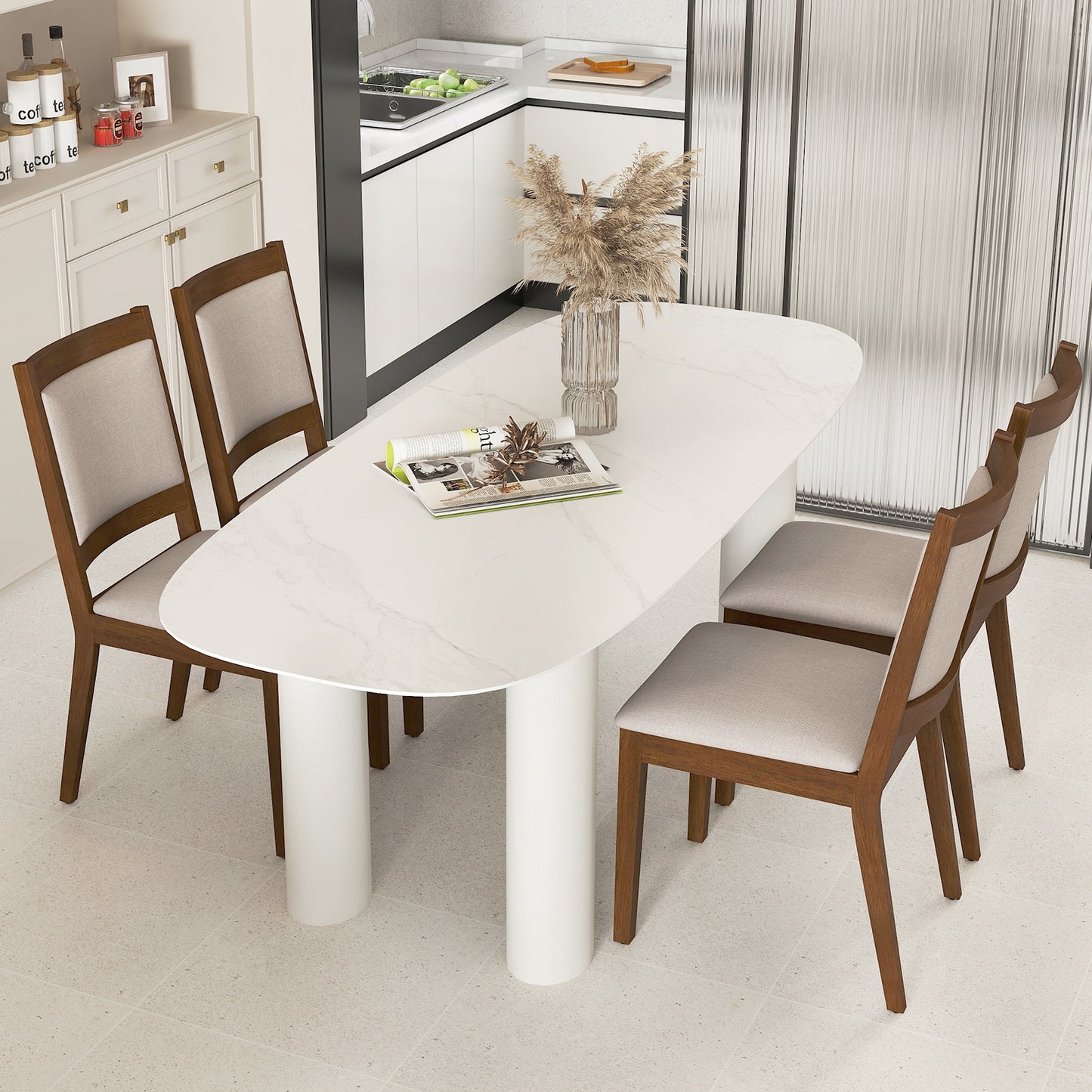 Modern Dining Chair Set Of 2, Upholstered With Padded Backrest, Brown Dining Chairs at Gallery Canada