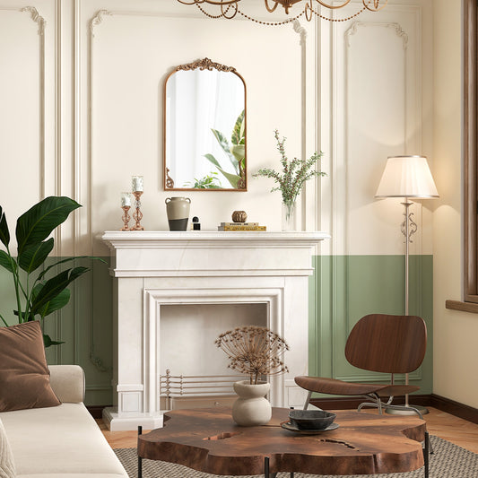 Arched Mirror for Wall Gold Traditional Vintage Ornate Baroque Mirror with Metal Frame-S Wall Mirrors Small at Gallery Canada