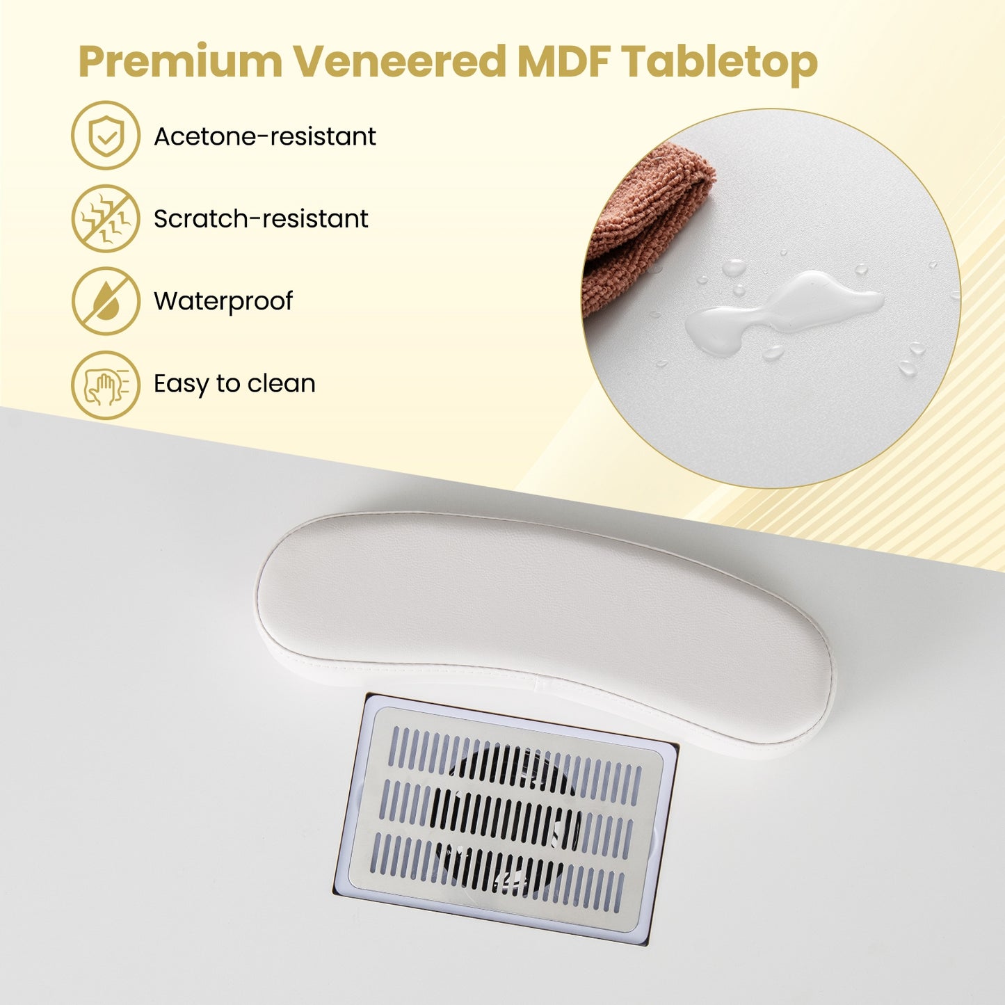 Manicure Table Nail Desk, Electric Dust Collector, 3 Dust Bags, White Massage at Gallery Canada