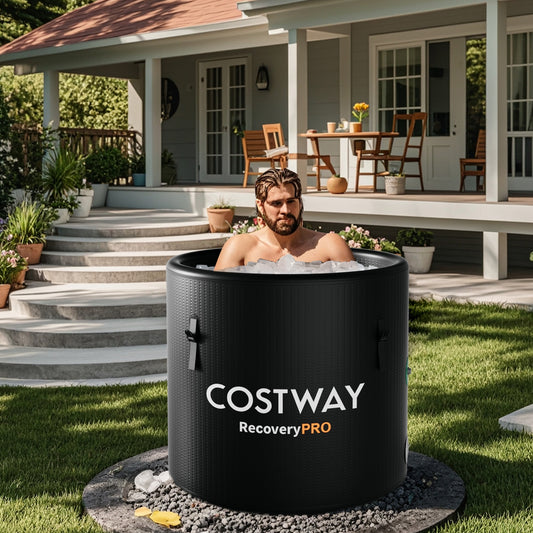 79 Gal Cold Plunge Tub With Cover, Black Spa & Salon Black at Gallery Canada