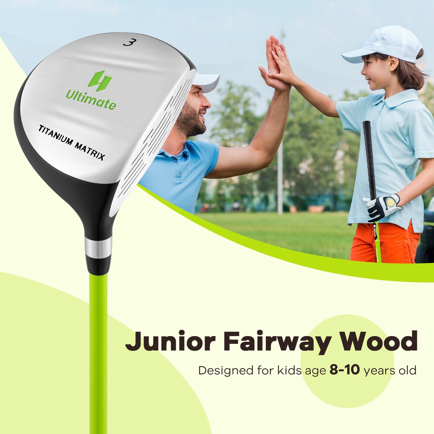 34 Inch 165CC Junior Fairway Wood Golf Club, Green Golf at Gallery Canada