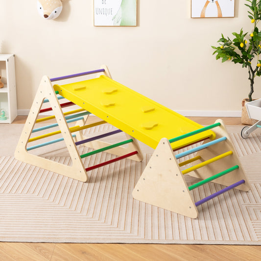 3 Piece Toddler Triangle Set Montessori with 2 Climbing Triangles and 1 Ramp-Colorful, Color Climbers & Slides Color at Gallery Canada