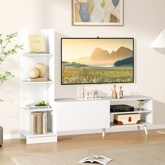 TV Stand for TVs up to 50 Inches Entertainment Center Modern Mid Century TV Cabinet, White Entertainment Centers & TV Stands White at Gallery Canada