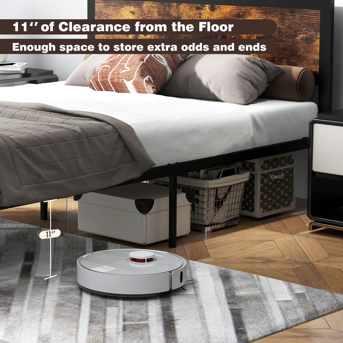 Metal Bed Frame with Headboard and Footboard-Full Size Simple Bed Frame at Gallery Canada