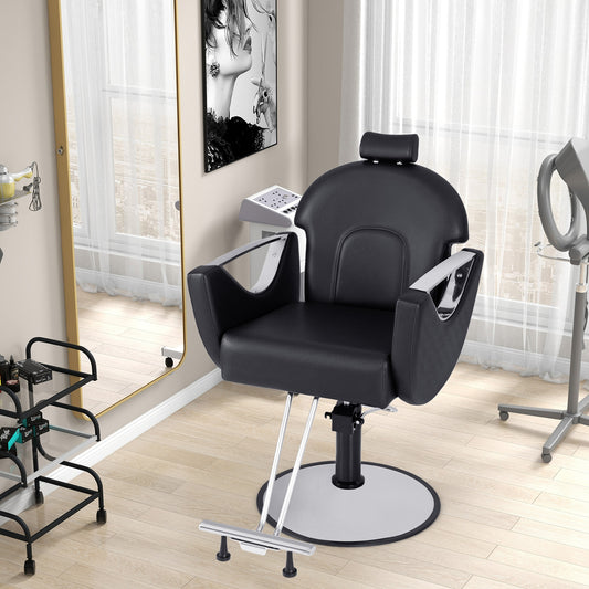 360° Swivel Reclining Salon Chair, Black Spa & Salon Black at Gallery Canada