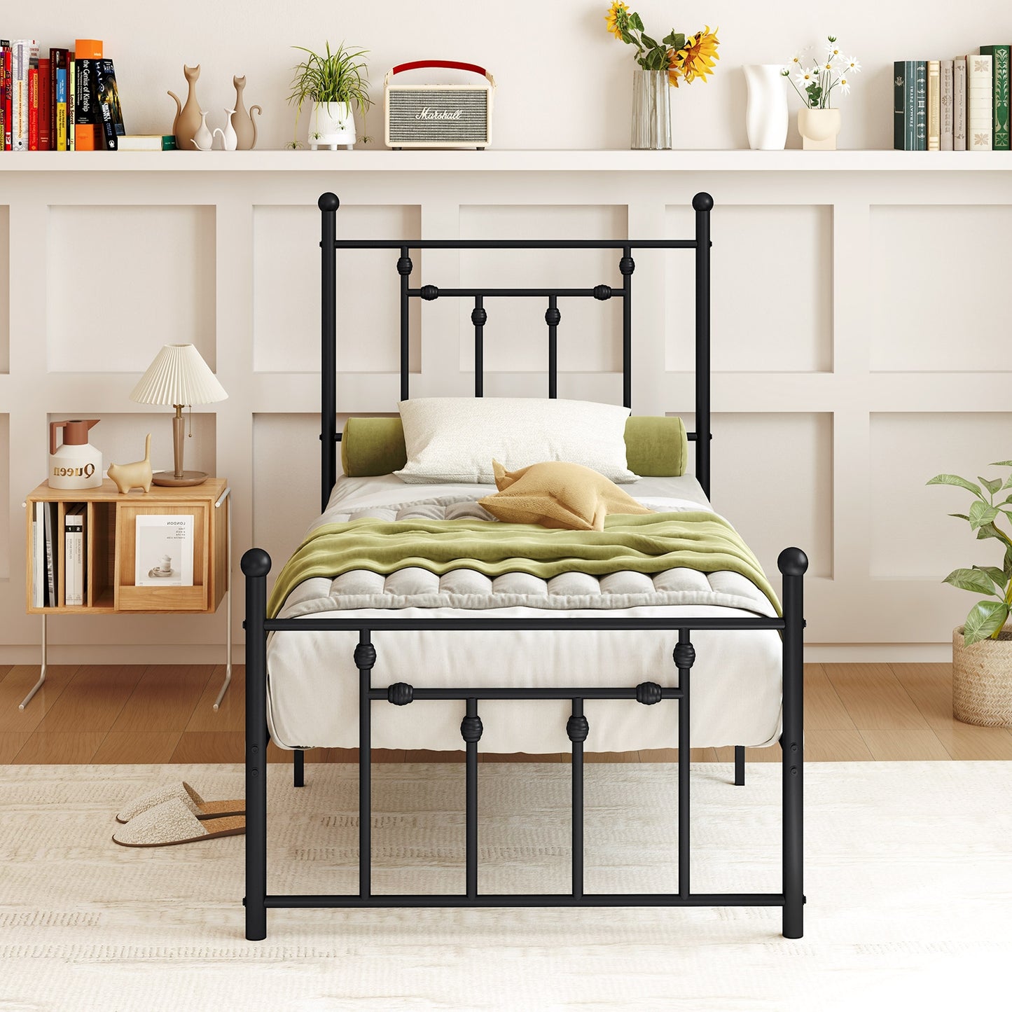 Full/Queen/Twin Size Heavy-duty Metal Bed Frame with Headboard-Twin Size, Black Simple Bed Frame at Gallery Canada