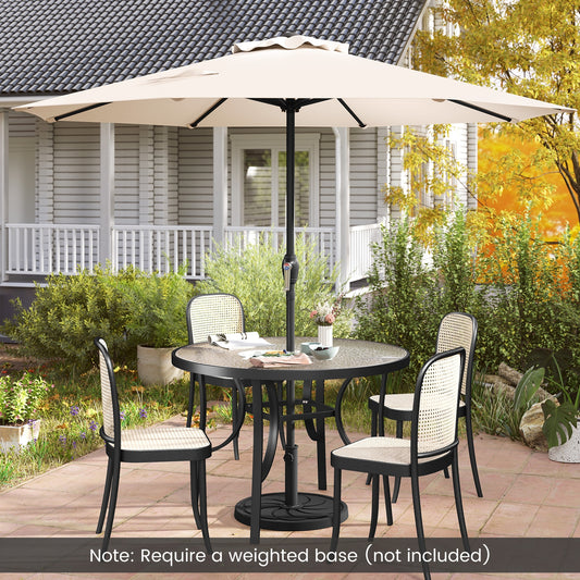 Outdoor Heavy Duty Market Umbrella with Crank Handle and 8 Sturdy Ribs, Beige Outdoor Umbrellas Beige at Gallery Canada
