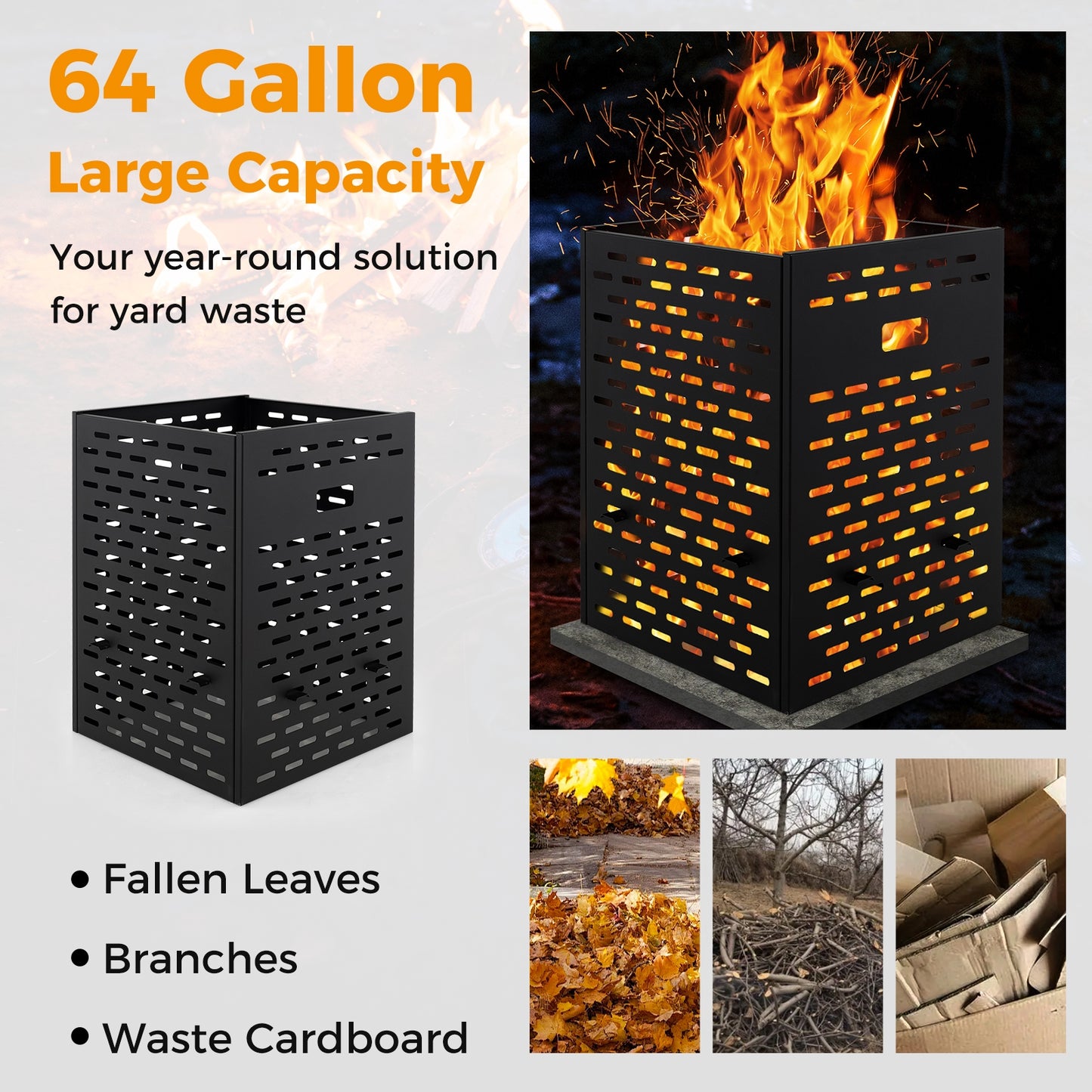 30 Inches Ultra Thick Burn Barrel, Venting Patterns, 4 Cross Braces Fireplace Tools at Gallery Canada