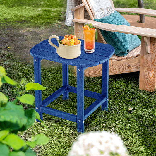 18 Inch Weather Resistant Side Table, Navy Patio Coffee Tables Navy at Gallery Canada