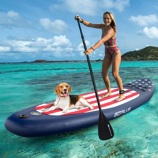 Inflatable Paddle Board, Removable Fin, Backpack