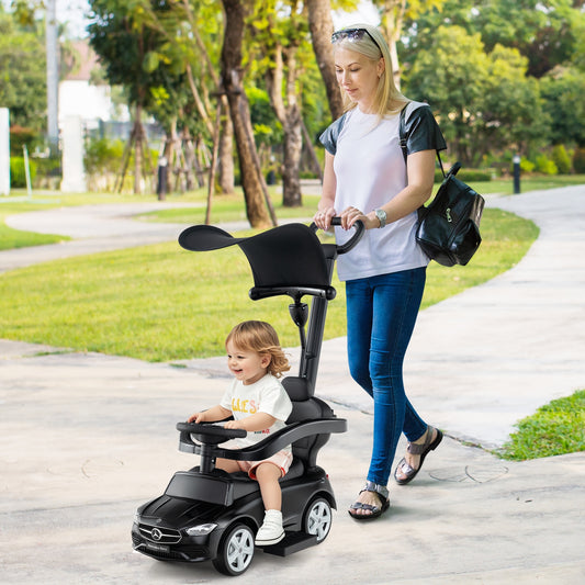 3-In-1 Ride On Push Car, Black Push & Pedal Ride On Toys Black at Gallery Canada