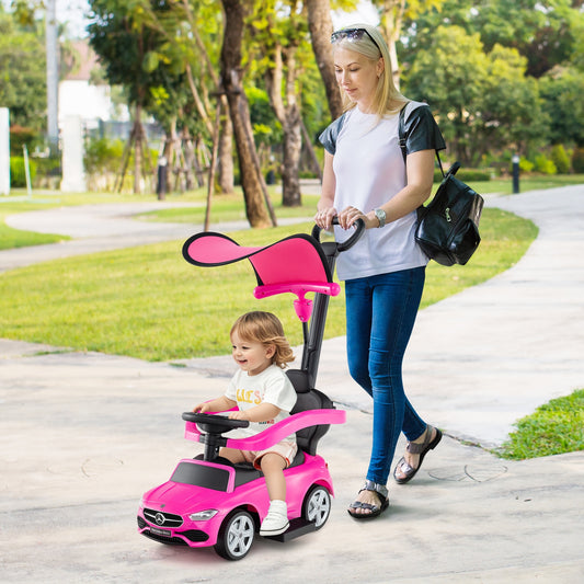 3-in-1 Ride On Push Car, Pink Push & Pedal Ride On Toys Pink at Gallery Canada