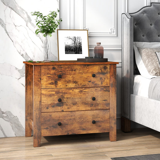 3 Drawer Dresser Chest, Rustic Brown Cabinets & Chests Rustic Brown at Gallery Canada