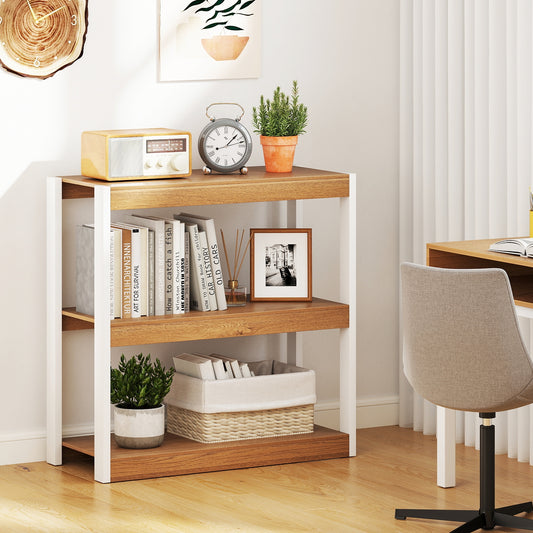 3 Tier Wooden Bookshelf, Dual Anti-Tipping Kits, Natural Bookcases Natural at Gallery Canada