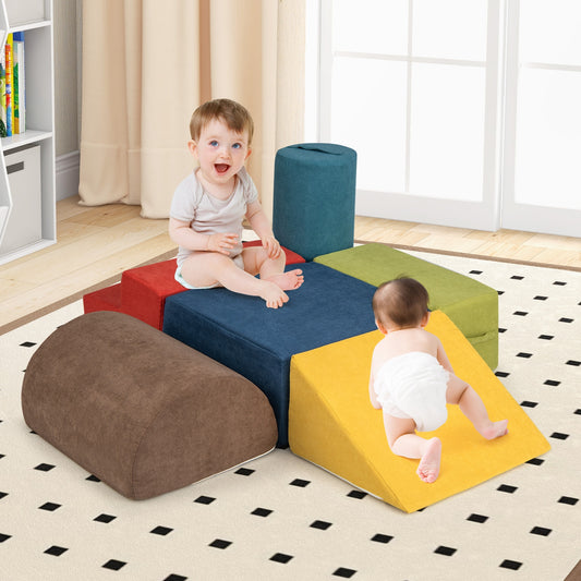 6-Piece Baby Climbing Blocks, 30D High-Density Foam, Multicolor Climbers & Slides Multicolor at Gallery Canada