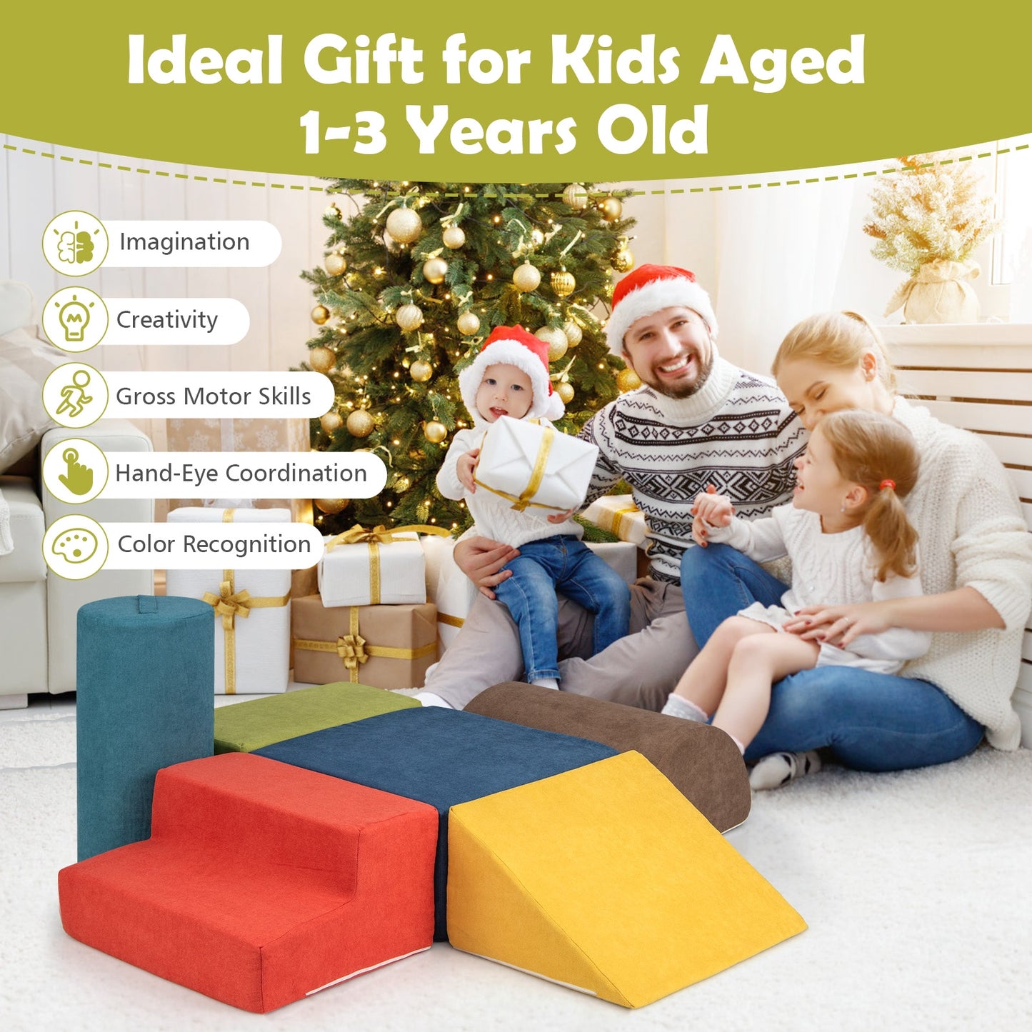 6-Piece Baby Climbing Blocks, 30D High-Density Foam, Multicolor Climbers & Slides at Gallery Canada