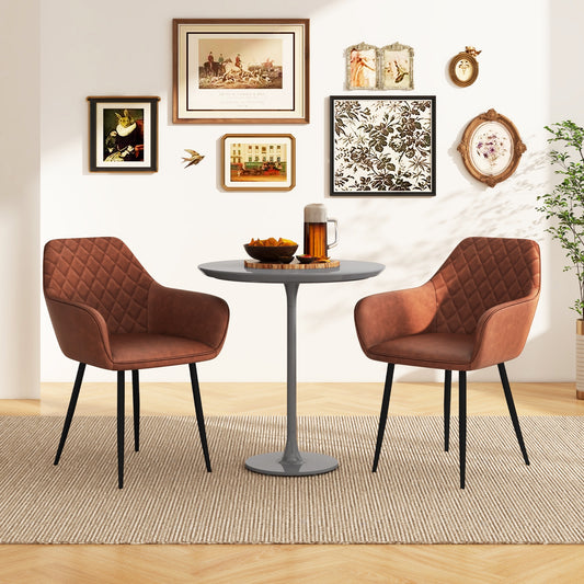 Dining Chair Set Of 2, Curved Backrest, Wide Seat, Coffee Dining Chairs Coffee at Gallery Canada