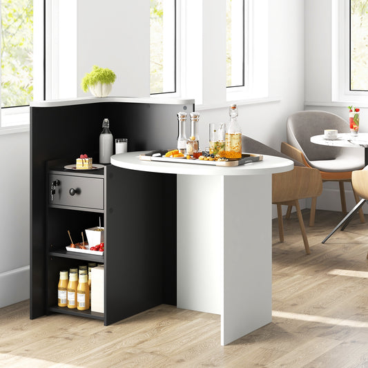 Office Desk With Open Shelf, Lockable Drawer, Black Corner Desks Black at Gallery Canada