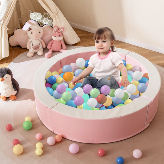 Detachable Foam Ball Pit with 50 Colorful Ocean Balls, Pink Baby Playpen & Playards Pink at Gallery Canada