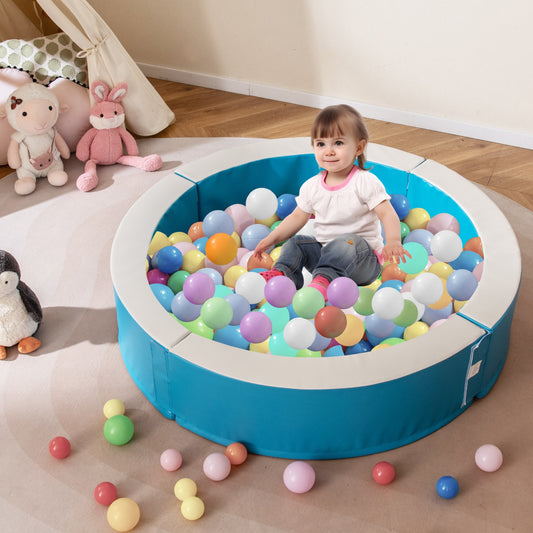 Detachable Foam Ball Pit with 50 Colorful Ocean Balls, Blue Baby Playpen & Playards Blue at Gallery Canada