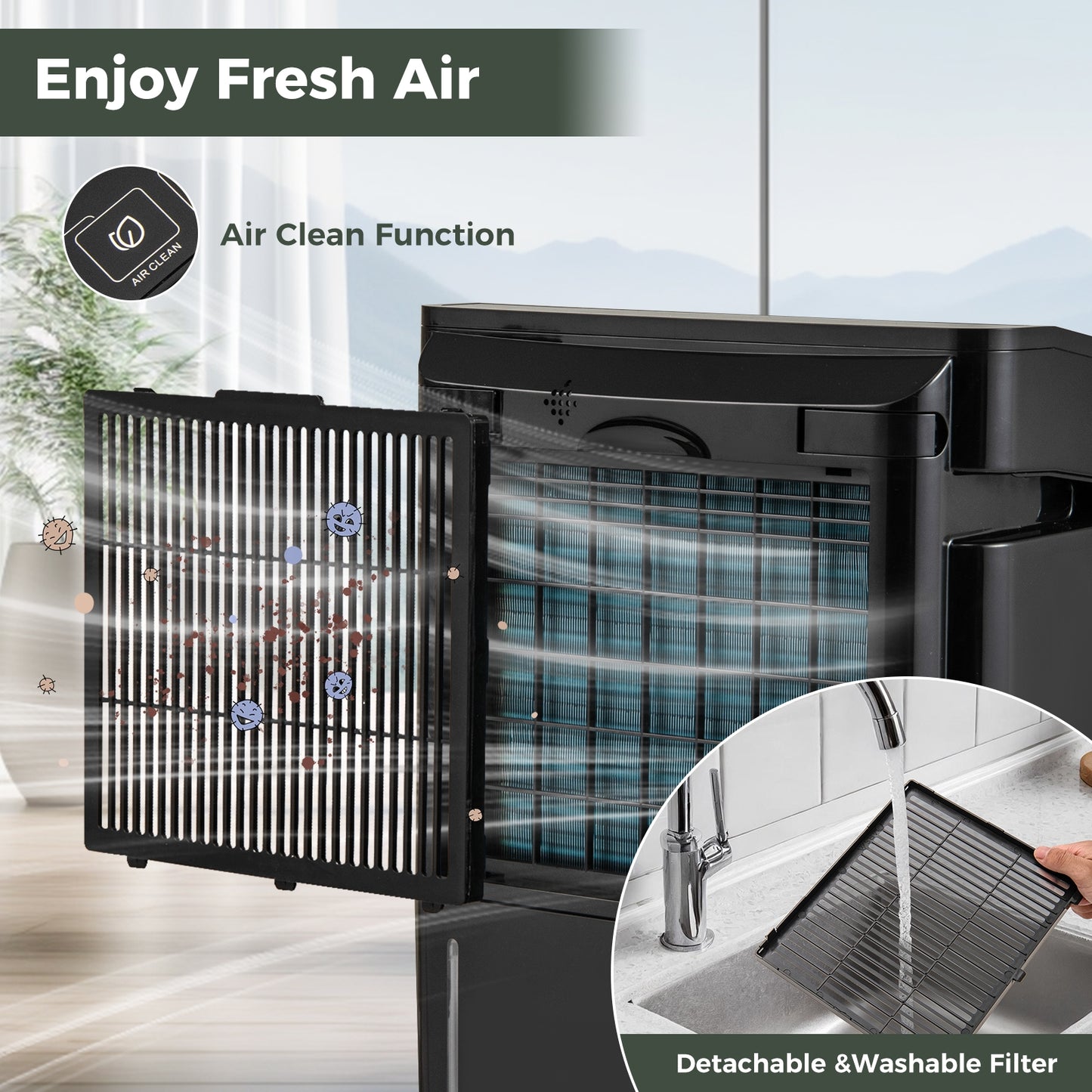 4500 Sq. Ft 57 Pint Quiet Dehumidifier, Basement, 4 Modes, Black Dehumidifiers at Gallery Canada