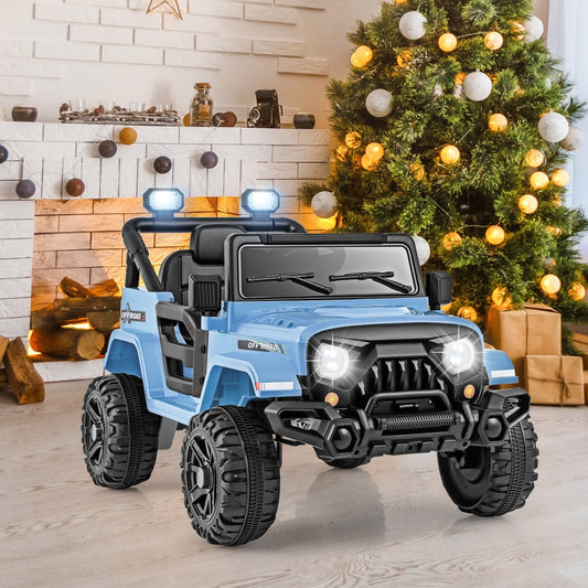 12V Kids Ride On Truck, Remote Control, Threaded Wheels, 3 Speeds, Navy Powered Ride On Toys Navy at Gallery Canada