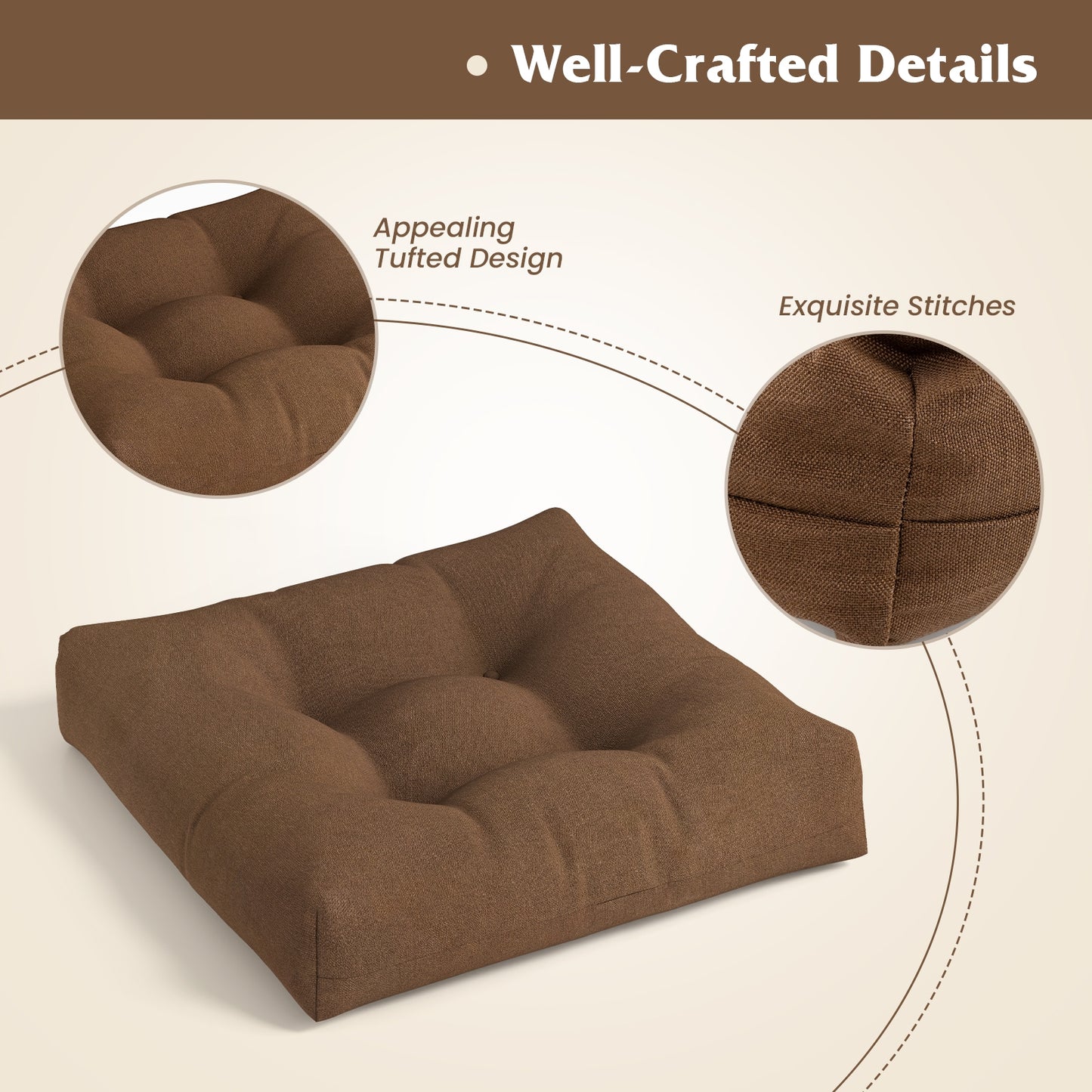 21 Inch x 21 Inch Patio Chair Seat Cushion, Indoor Outdoor, Coffee Outdoor Furniture Accessories at Gallery Canada