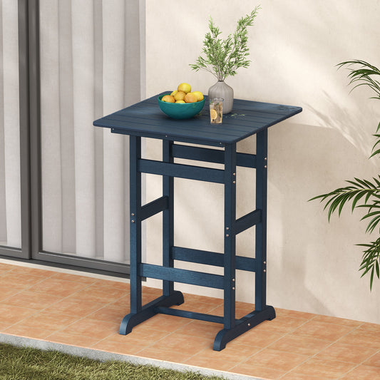 30 Inch Square Bar Table, Slatted Tabletop, Navy Patio Dining Tables Navy at Gallery Canada