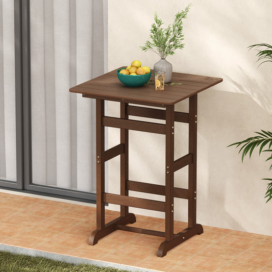 30 Inch Square Bar Table, Slatted Tabletop, Brown Patio Dining Tables Brown at Gallery Canada