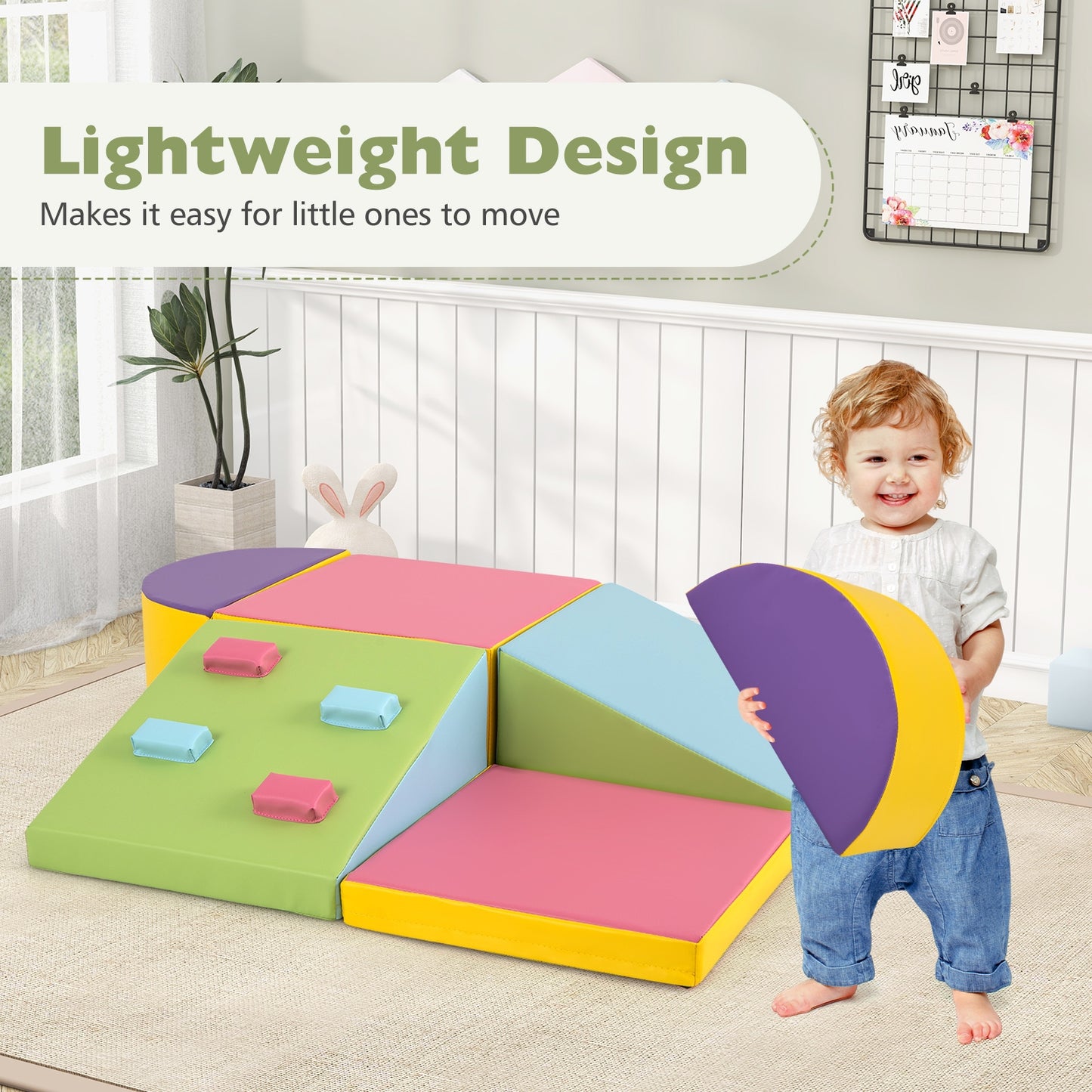 6-Piece Foam Climbing Blocks with Hook and Loop Fasteners, Multicolor Climbers & Slides at Gallery Canada