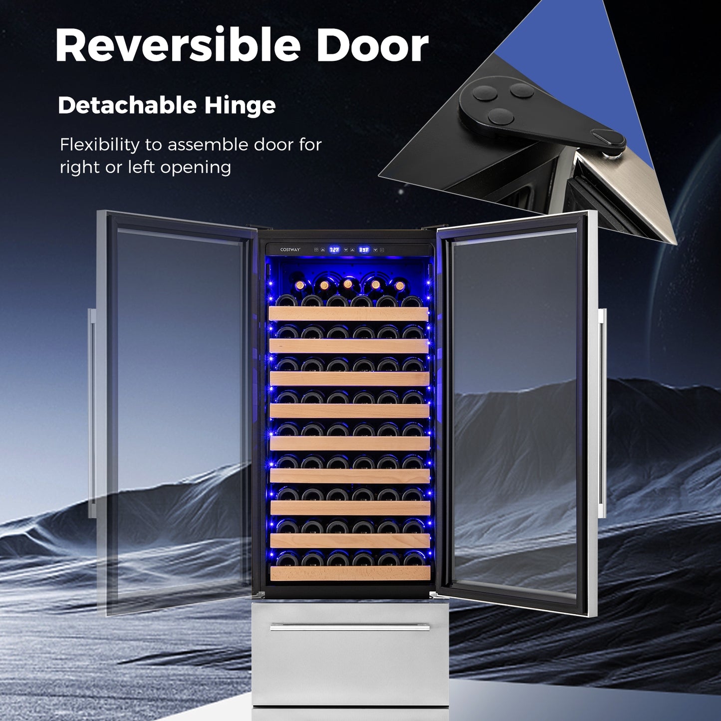 24 Inch Wine Refrigerator, Independent Temperature Control, Silver Wine & Beverage Coolers at Gallery Canada