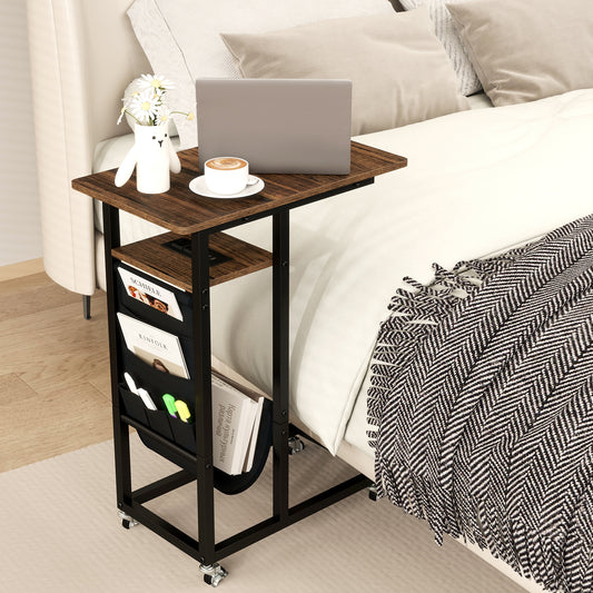 C-Shaped End Table With Charging Station, Retractable Tabletop End & Side Tables Coffee at Gallery Canada