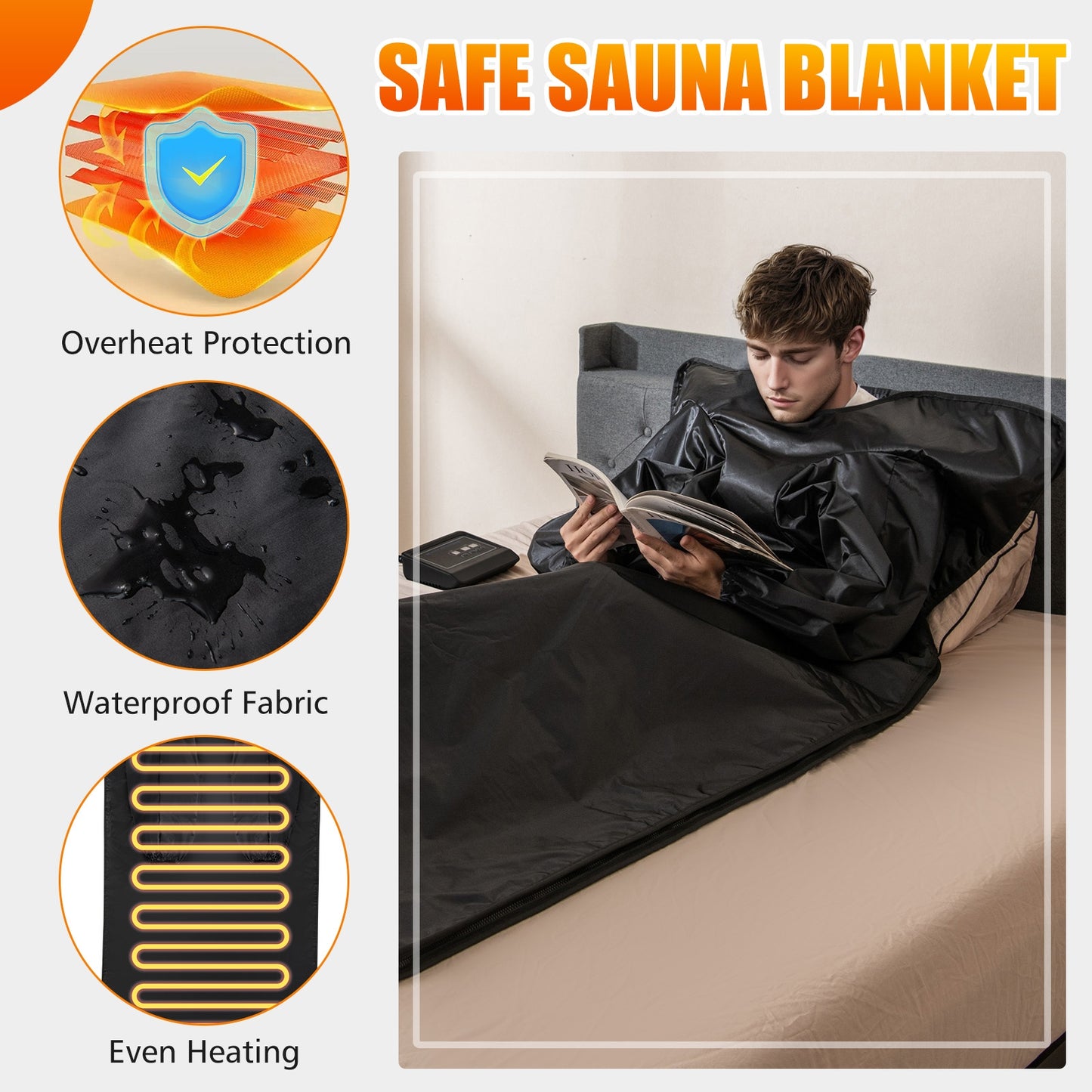 Infrared Sauna Blanket for Home Use with Arm Sleeves Wraps and Carry Bag, Black Sauna at Gallery Canada