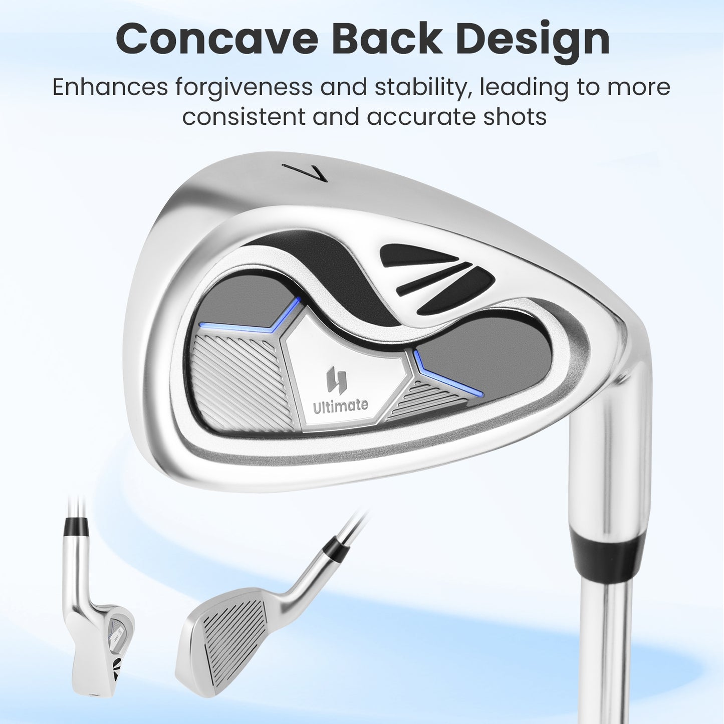 #7 Iron Single Golf Club for Men with Steel Shaft and Headcover, Silver Golf at Gallery Canada