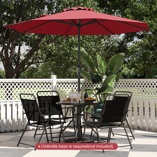 Outdoor Heavy Duty Market Umbrella, Crank Handle, 8 Ribs, Red Outdoor Umbrellas Red at Gallery Canada