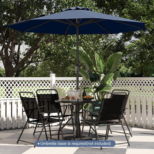 Heavy Duty Market Umbrella, Crank Handle, 8 Ribs, Navy Outdoor Umbrellas Navy at Gallery Canada