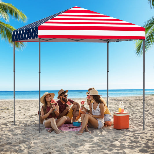 6.6 x 6.6 Feet Outdoor Pop-Up Canopy Tent, UPF 50+ Sun Protection, Multicolor Canopies Multicolor at Gallery Canada