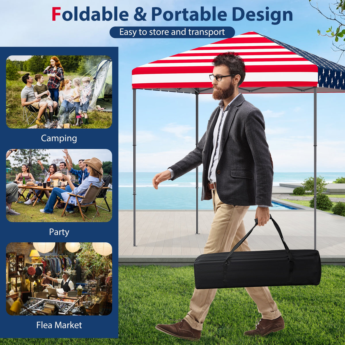 6.6 x 6.6 Feet Outdoor Pop-Up Canopy Tent, UPF 50+ Sun Protection, Multicolor Canopies at Gallery Canada