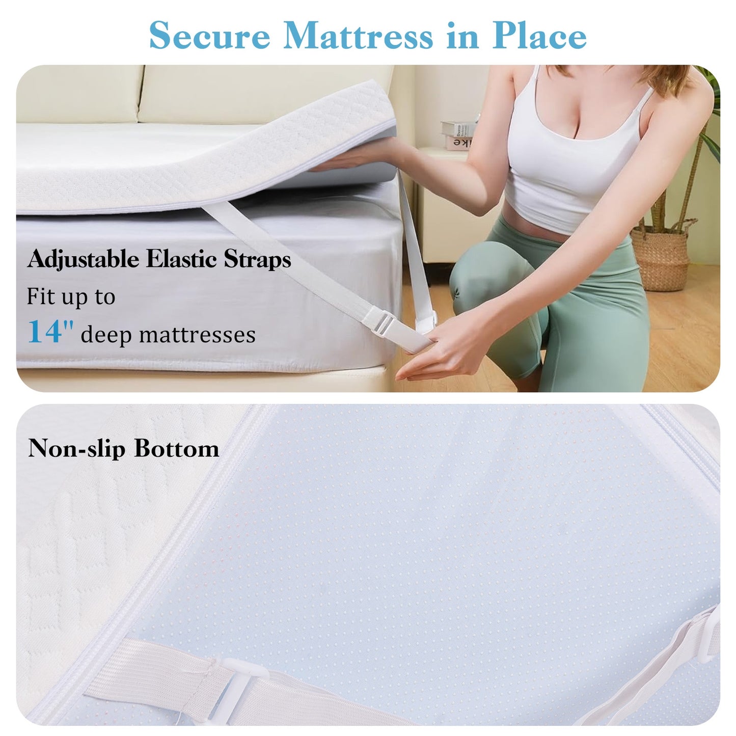 3 Inch Gel Memory Foam Mattress Topper, King Size, White Mattresses at Gallery Canada