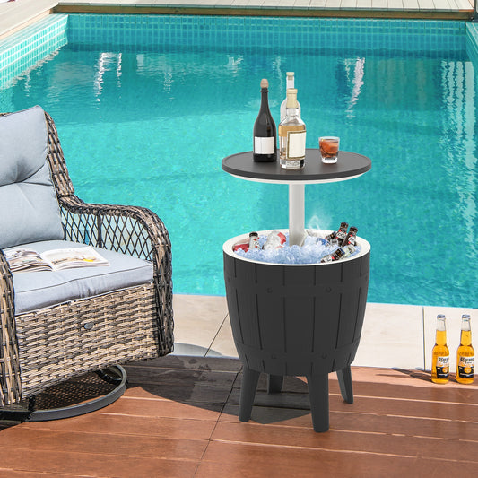 10 Gallon Cooler Bar Table, Outdoor Coffee Table Ice Bucket, Black Coolers Black at Gallery Canada