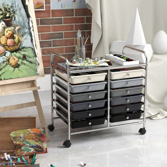 12 Drawer Rolling Storage Cart, Gradient, Gray File Cabinets Gradient Gray at Gallery Canada