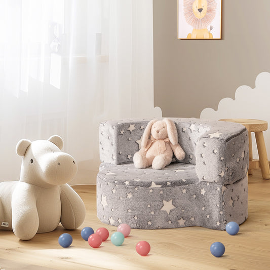 Glow In The Dark Toddler Chair, Convertible Sofa With Cover, Gray Kids Chairs & Seating Gray at Gallery Canada