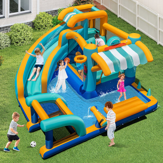 Inflatable Water Slide Bounce House, Kids Jump Castle, 680W Blower Inflatable Water Slides Options at Gallery Canada
