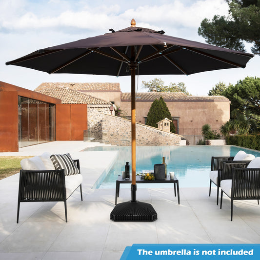 Fillable Umbrella Base, Shell Texture, 3 Coupler Sizes, Black Outdoor Umbrella Bases Black at Gallery Canada