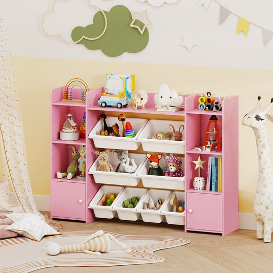 56 Inch Large Toy Storage Organizer, 8 Removable Bins, Pink Kids Storage Pink at Gallery Canada