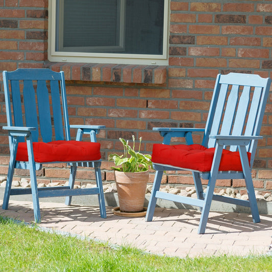 21 Inch x 21 Inch Patio Chair Cushion, Indoor Outdoor, Red Outdoor Furniture Accessories Red at Gallery Canada