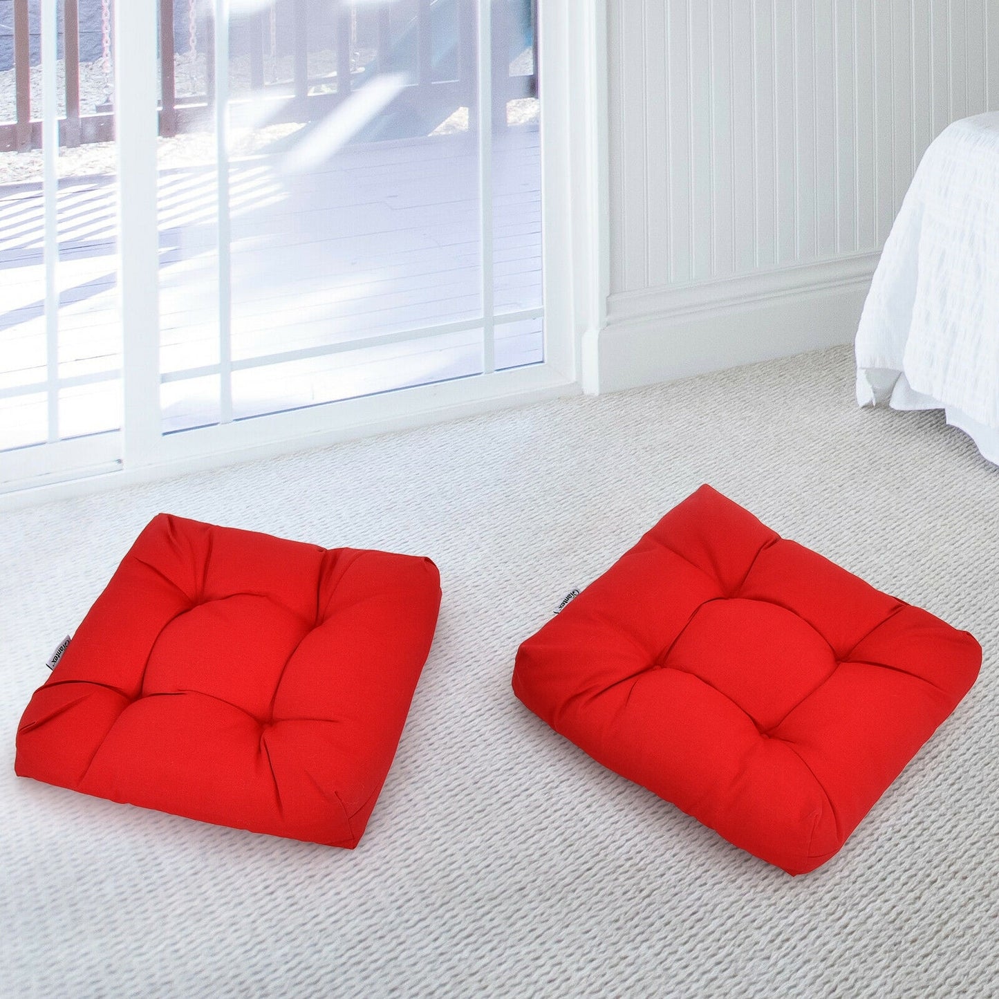 21 Inch x 21 Inch Patio Chair Cushion, Indoor Outdoor, Red Outdoor Furniture Accessories at Gallery Canada